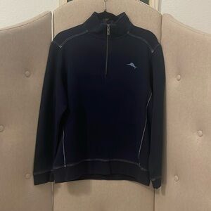 Tommy Bahama Men’s Quarter Zip Navy Sweatshirt Small